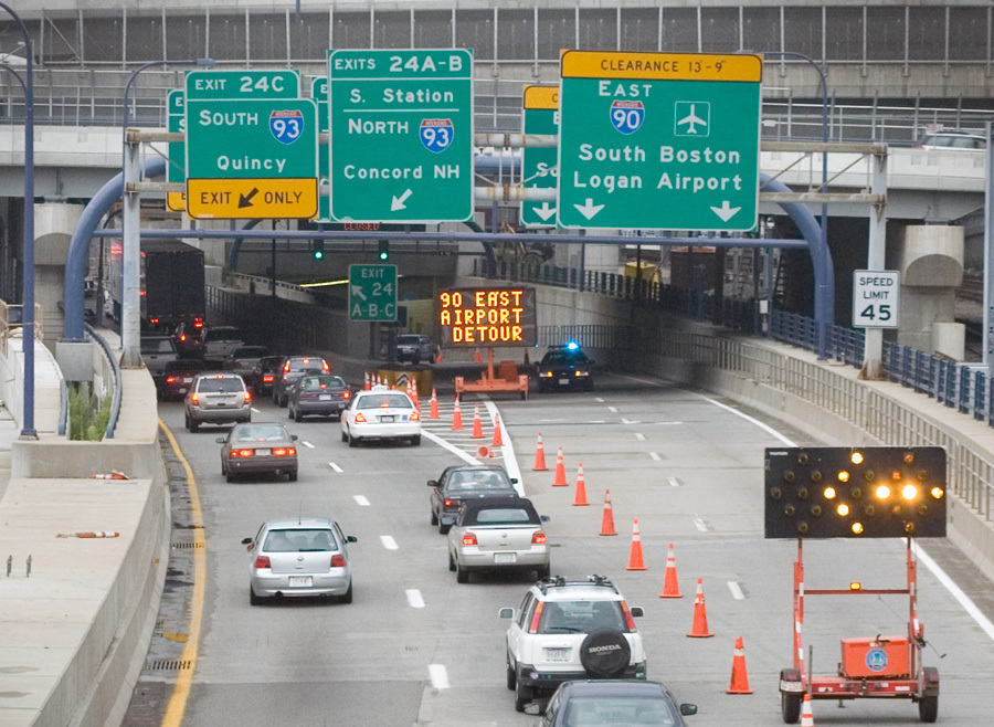 Boston traffic re routed Ted Williams tunnel 2006